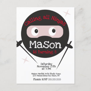 Ninja Martial Arts Karate Jongens Verjaardag Elke  Briefkaart