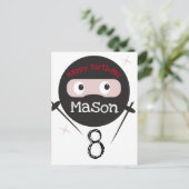 Ninja Martial Arts Karate Jongens Verjaardag Postk Briefkaart (Staand voorkant)