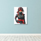 Ninja Meisje Canvas Afdruk (Insitu (Houten vloer))