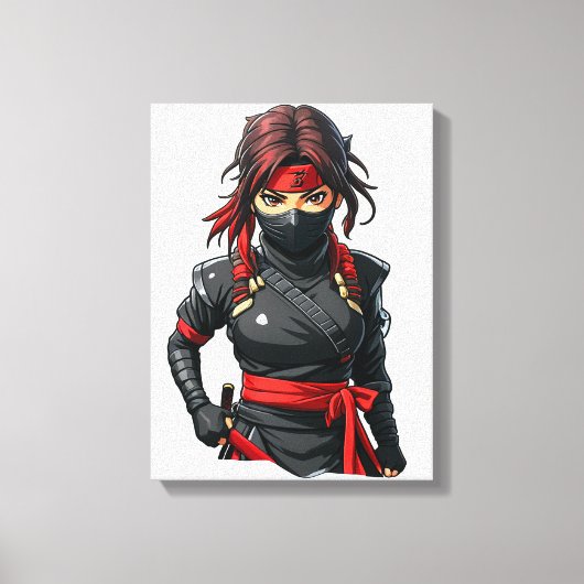 Ninja Meisje Canvas Afdruk (Voorkant)