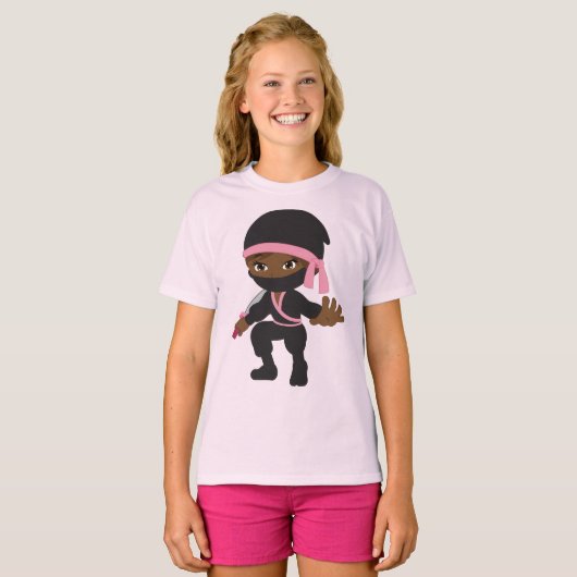 Ninja meisje T-shirt (Voorkant volledig)