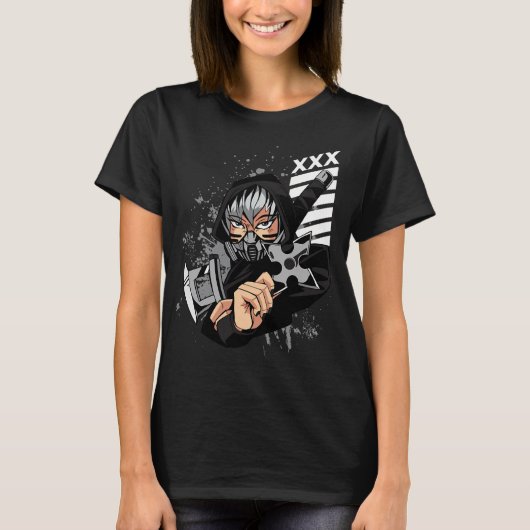 Ninja meisje. t-shirt (Voorkant)