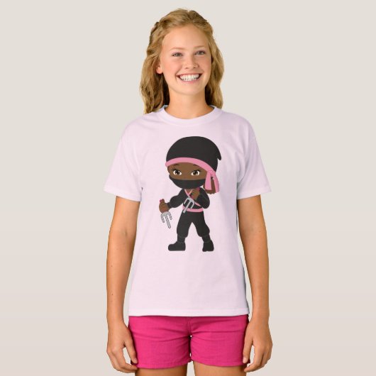 Ninja meisje T-shirt (Voorkant volledig)