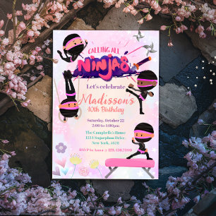 Ninja Meisje Verjaardag Martial Arts Kaart