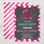 Ninja meisje verjaardagsfeestje Uitnodiging (Voorkant / Achterkant)