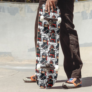 Ninja Meisjes Anime Met Tekst Patroon Ontwerp Persoonlijk Skateboard