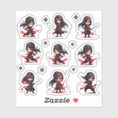 Ninja meisjes sticker (Vel)