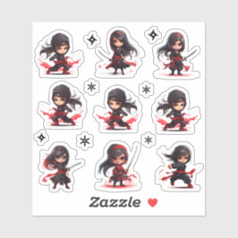 Ninja meisjes sticker