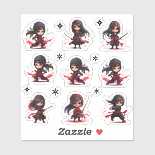 Ninja meisjes sticker (Vel)