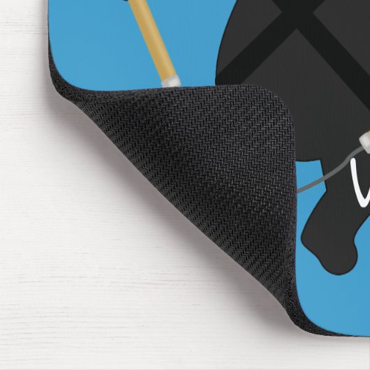 Ninja met Circular Knitting Needles Mousepad Muismat (Hoek)