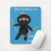 Ninja met Circular Knitting Needles Mousepad Muismat (Met muis)