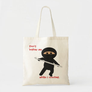 Ninja met Crochet Hook Bag Tote Bag