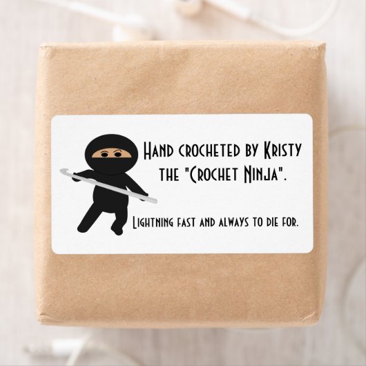Ninja met Crochet Hook Labels (Insitu)