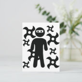 ninja met het pictogram van de treksterren briefkaart (Staand voorkant)