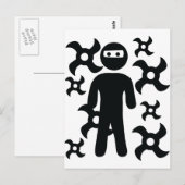 ninja met het pictogram van de treksterren briefkaart (Voorkant / Achterkant)