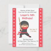 Ninja met Katana Kids Birthday Party Uitnodigingen (Voorkant)