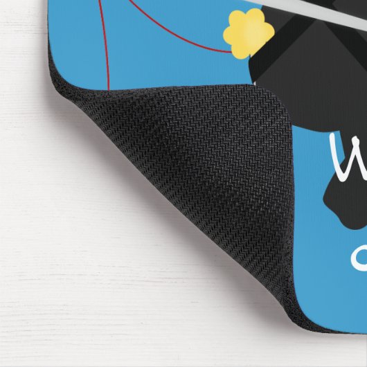 Ninja met naalden en naaigarens Mousepad Muismat (Hoek)