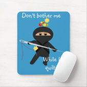 Ninja met naalden en naaigarens Mousepad Muismat (Met muis)