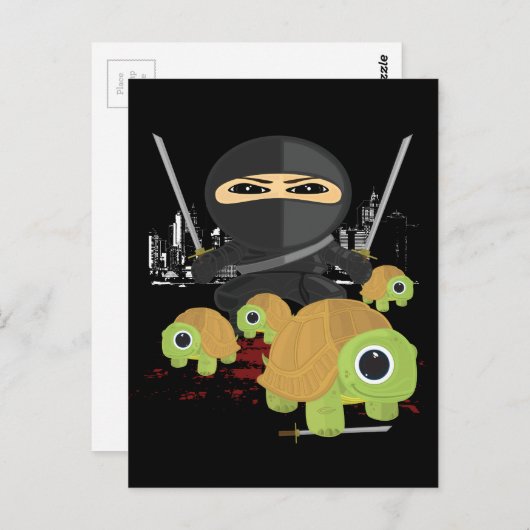 Ninja met Turtles Briefkaart (Voorkant / Achterkant)