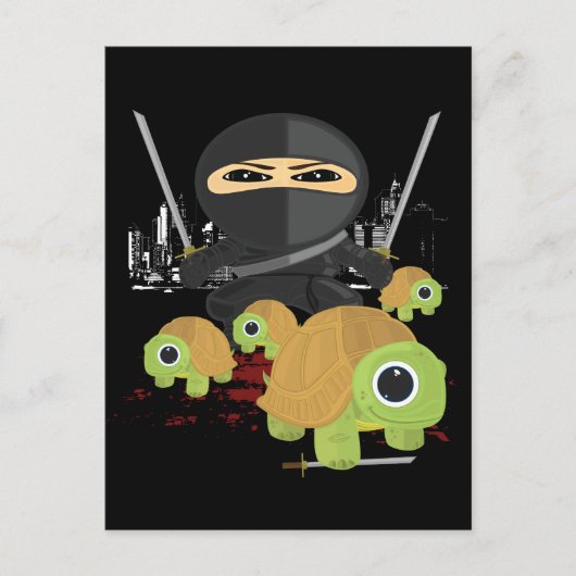 Ninja met Turtles Briefkaart (Voorkant)