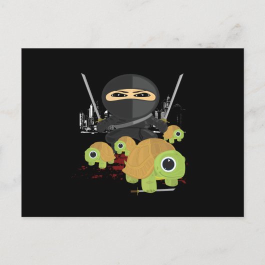 Ninja met Turtles Briefkaart (Voorkant)