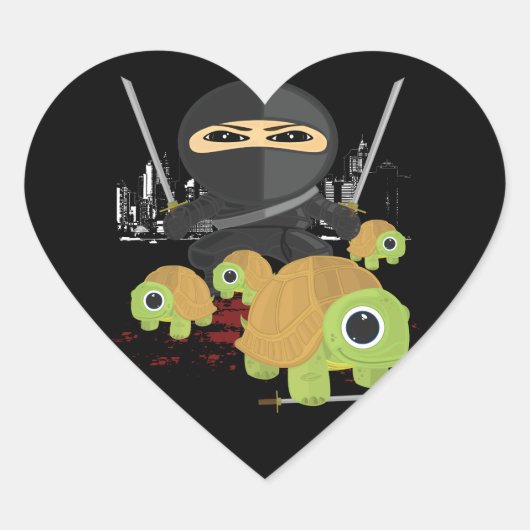 Ninja met Turtles Hart Sticker (Voorkant)