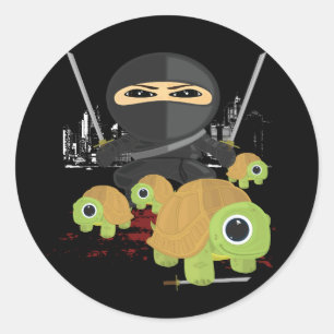 Ninja met Turtles Ronde Sticker