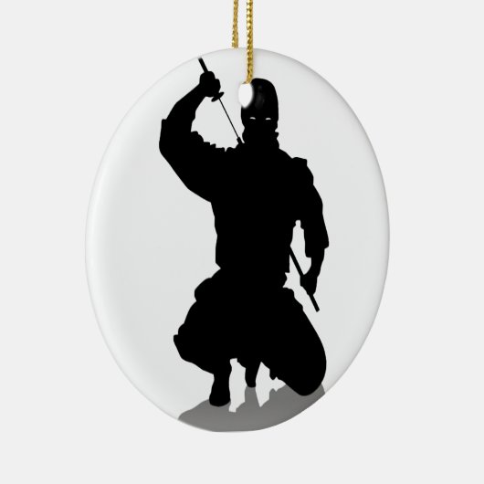 Ninja met zwaard keramisch ornament (Rechts)