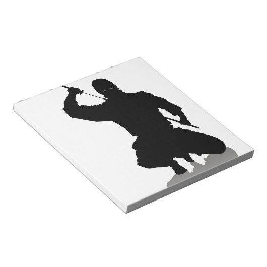 Ninja met zwaard notitieblok (Schuin)