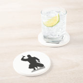 Ninja met zwaard zandsteen onderzetter (Zijkant)