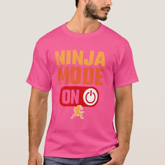Ninja Mode voor Warrior Funny T-shirt (Voorkant)