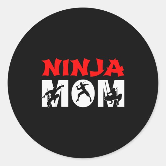 Ninja Mom Funny Ninja Mom For Women  Ronde Sticker (Voorkant)