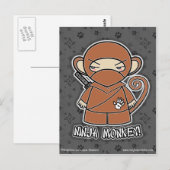 Ninja Monkey. Briefkaart (Voorkant / Achterkant)