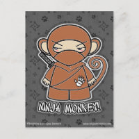 Ninja Monkey. Briefkaart