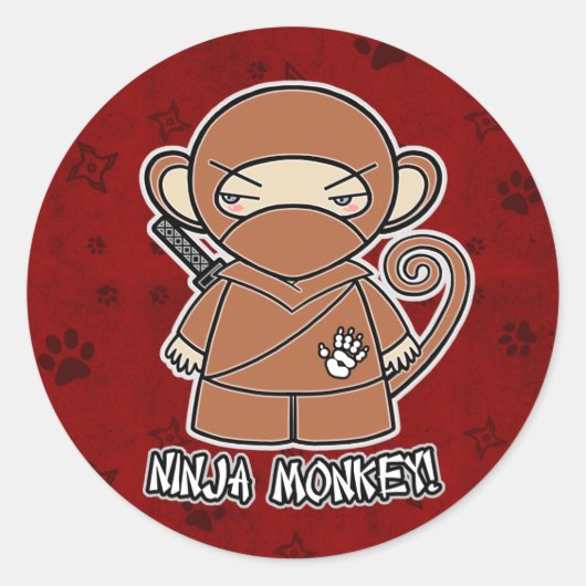 Ninja Monkey. In Red Sticker (Voorkant)