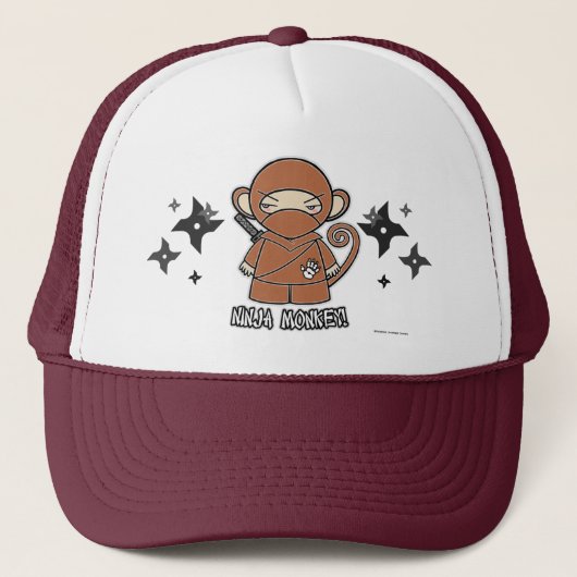 Ninja Monkey. Met Pet van Shurikens (Voorkant)