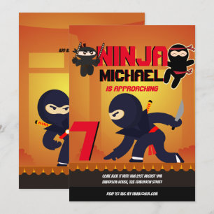 NINJA MOVIE STAR WARRIOR Boys Girls Cartoon Party Kaart