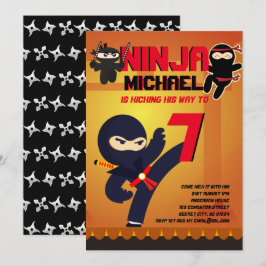 NINJA MOVIE STAR WARRIOR Boys Girls Cartoon Party Kaart