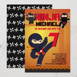NINJA MOVIE STAR WARRIOR Boys Girls Cartoon Party Kaart