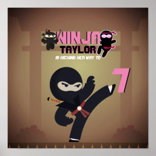 NINJA Movie Star Warrior die het Karate Kinder sch Poster