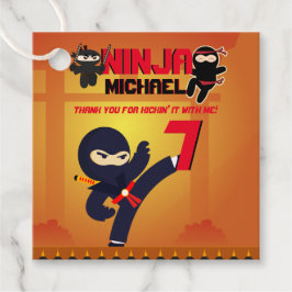 NINJA Movie Star Warrior Kicking It Karate Party Bedankjes Labels