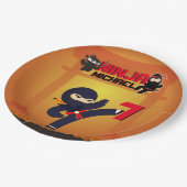 NINJA Movie Star Warrior Kicking It Karate Party Papieren Bordje (Gekanteld)