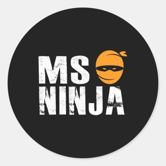 NINJA - Multiple Sclerosis Ondersteuning Awareness Ronde Sticker (Voorkant)