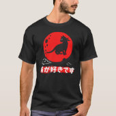 Ninja neko/Samurai Neko/Japanse kat/Grafisch T-shi T-shirt (Voorkant)