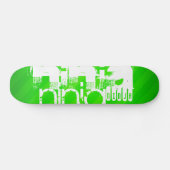 Ninja; Neon Green Stripes. Persoonlijk Skateboard (Horizontaal)