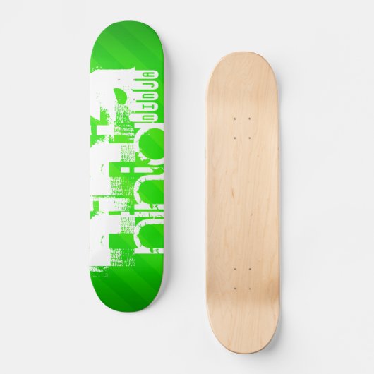 Ninja; Neon Green Stripes. Persoonlijk Skateboard (Voorkant)