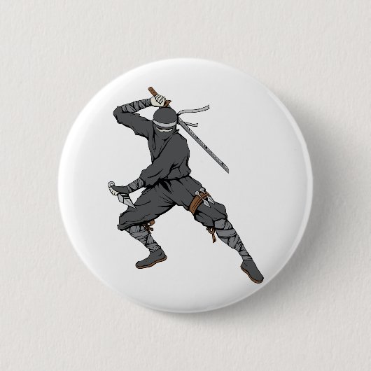 Ninja ~ Ninjas 2 Martial Arts Warrior Fantasy Art Ronde Button 5,7 Cm (Voorkant)