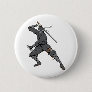 Ninja ~ Ninjas 2 Martial Arts Warrior Fantasy Art Ronde Button 5,7 Cm