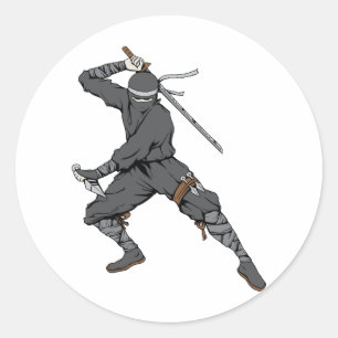 Ninja ~ Ninjas 2 Martial Arts Warrior Fantasy Art Ronde Sticker