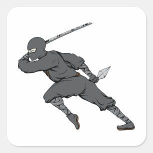 Ninja ~ Ninjas 7 Martial Arts Warrior Fantasy Art Vierkante Sticker